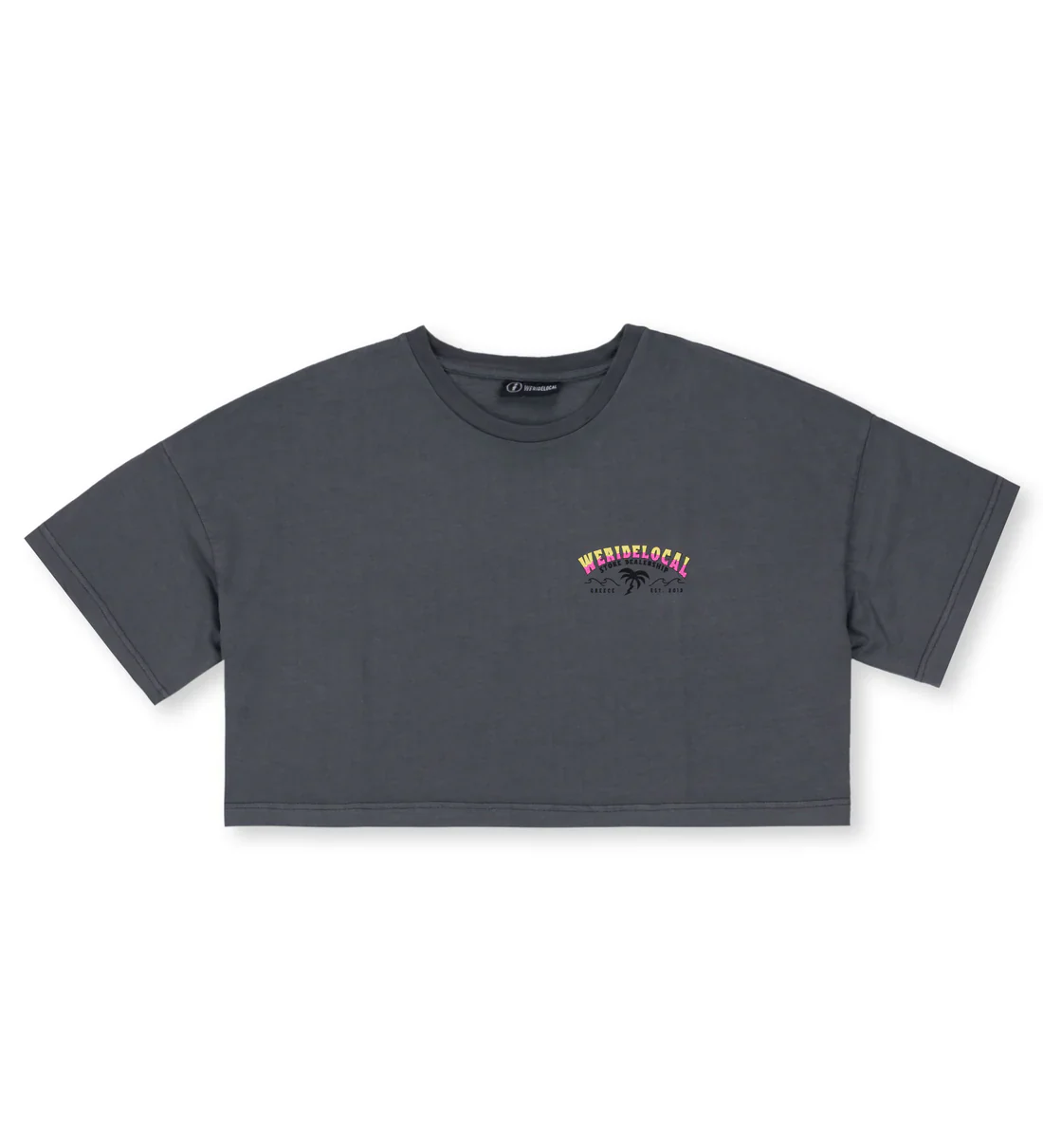 We Ride Local Women's Swell Pigment Crop Top T-shirt Black FCTSPB_SS26 - Image 2