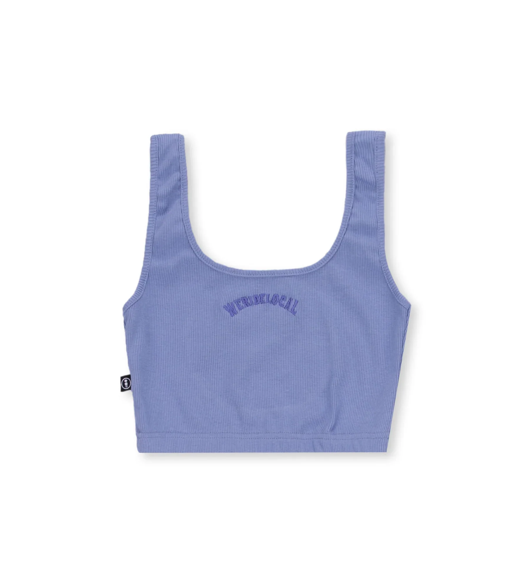 We Ride Local Women's Typo Ribbed Crop Tank Top Sky Purple FRCTTSP_SS26